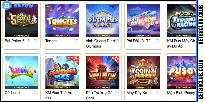 Sảnh game bài KM có giao diện cuốn hút